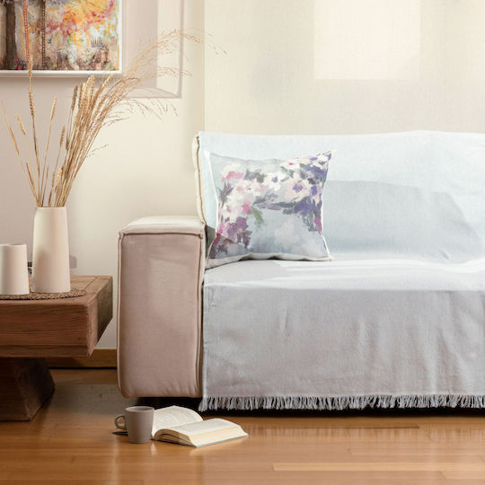 Borea Aztek Zweisitzer-Sofa Überwurf 180x250cm Hellblau