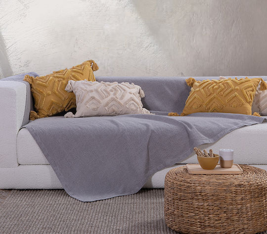 Nef-Nef Homeware Betty Ριχτάρι Διθέσιου Καναπέ Ζακάρ 180x250εκ. Grey