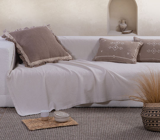 Nef-Nef Homeware Betty Ριχτάρι Διθέσιου Καναπέ Ζακάρ 180x250εκ. Ecru