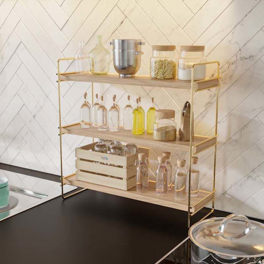 Hanah Home Настолна Метална Стойка 45x16x40см Жълта Hanah Home Настолна Метална Стойка 45x16x40см Жълта