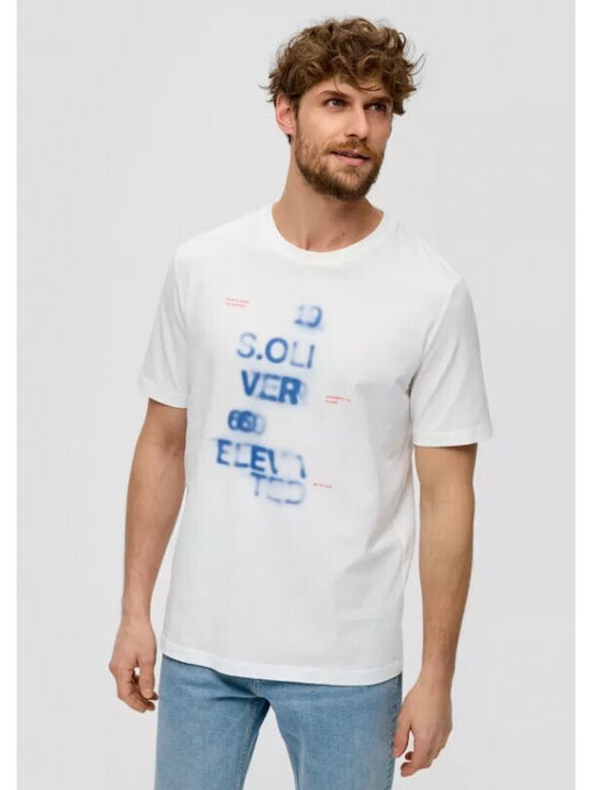 S.Oliver T-shirt Bărbătesc cu Mânecă Scurtă Alb
