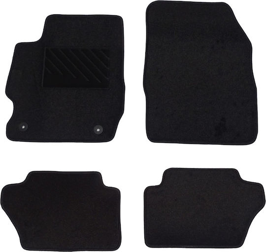 Autopataki Set of Front and Rear Mats 4pcs for Ford Ka Black
