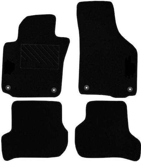 Autopataki Set of Front and Rear Mats 4pcs for Volkswagen Scirocco 2008-2017 Black