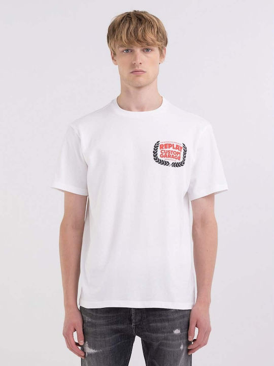 Replay Herren T-Shirt Kurzarm Weiß