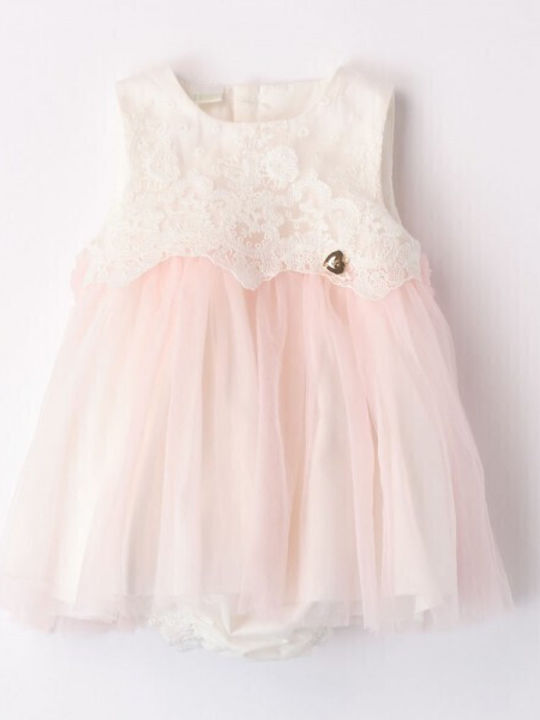Children's Dress Sleeveless Knitted Powder Pink