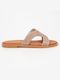 Piazza Shoes Women's Flat Sandals in Gold Color