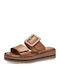 Women's Flat Sandals Anatomic in Tabac Brown Color