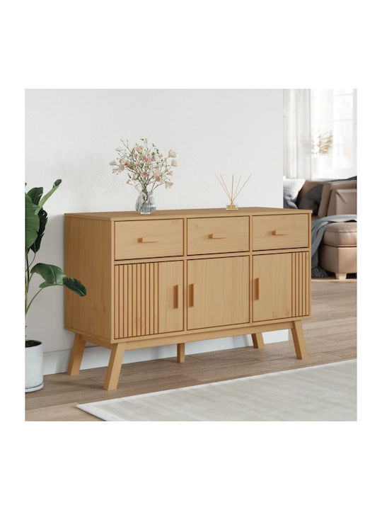 Μπουφές Ξύλινος με Συρτάρια Καφέ 114x43x73.5cm