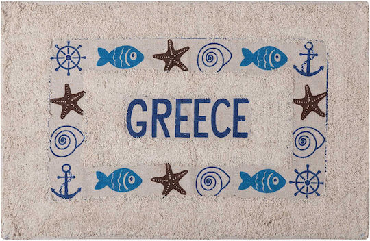 Silk Fashion Бански килим Памук Правоъгълена Риба Greece 6978000005165 Синьо 40x60бр
