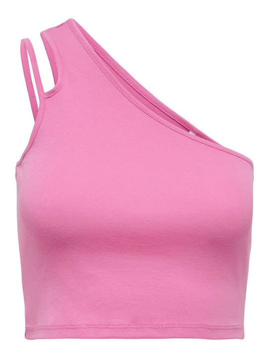 Only Women's Crop Top Cotton Sleeveless Pink