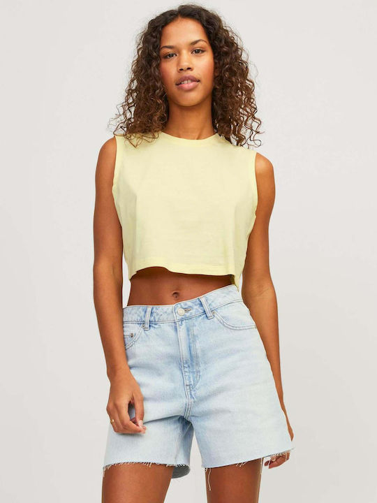 Jack & Jones Damen Crop T-Shirt Gelb