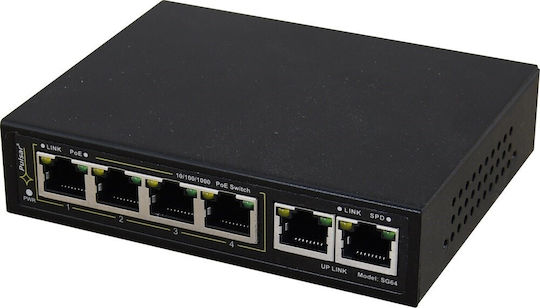 Pulsar SG-64 Unmanaged L2 PoE+ Switch με 6 Θύρες Gigabit (1Gbps) Ethernet
