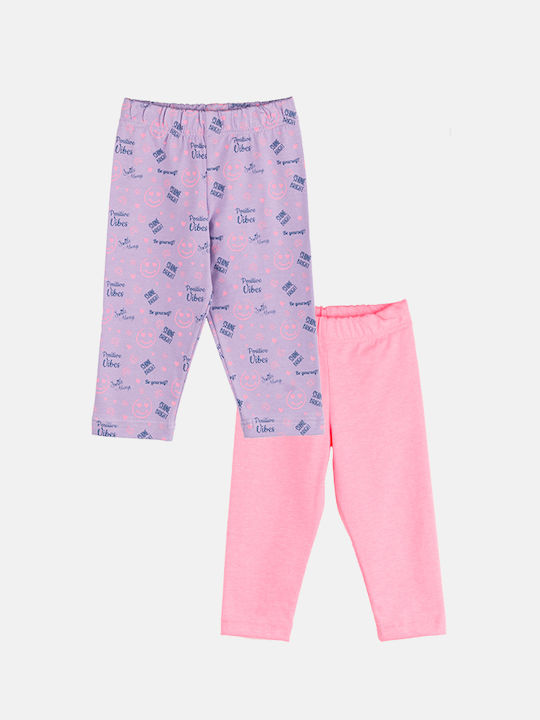 Joyce Set of Kids Capri Leggings Pink