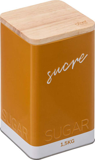 5Five Sugar Box with Lid Metallic Orange 11x11x19cm