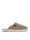 Flat Suede Mules σε Χακί Χρώμα