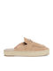 Flach Wildleder Mules in Beige Farbe