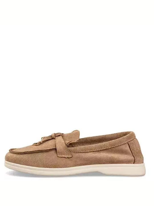 Envie Shoes Women's Loafers in Beige Color