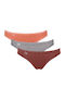 24/7 Weekend H Βαμβακερά Γυναικεία Slip 3Pack με Δαντέλα Πολύχρωμα