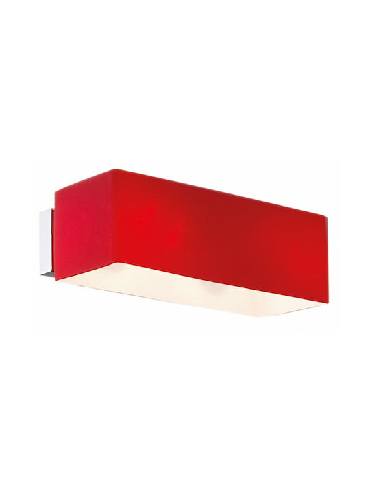 Ideal Lux Box Ap2 Μοντέρνο Φωτιστικό Τοίχου με Ντουί G9 Κόκκινο