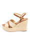 Damenplattformen Tabac Braun