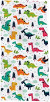 Tatu Moyo Kids Beach Towel White Dinosaurs 150x70cm