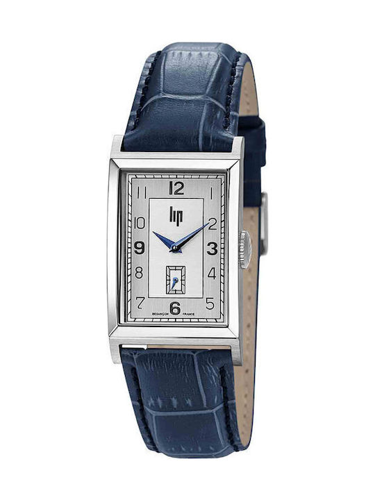 Lip Watches Men's Watch Battery with Blue Leather Strap