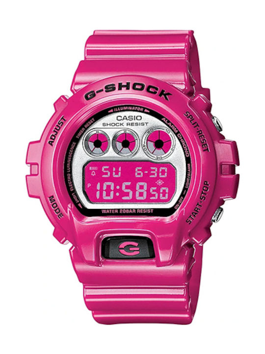 Casio G-shock Digital Herrenuhr 50mm Chronograph Batterie mit Rosa Kautschukarmband