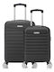 Quasar Line Reisekoffer Hartschalen Black Maximalhöhe 55cm mit 4 Räder Set 2Stück