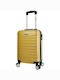 Quasar Model Cabin Travel Suitcase Hard Yellow with 4 Wheels Height 55cm