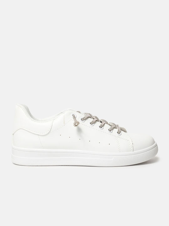 InShoes Basic Γυναικεία Sneakers Λευκό / Σαμπανί