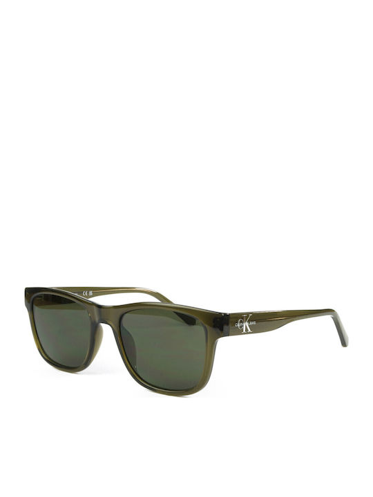 Calvin Klein Unisex Γυαλιά Ηλίου με Πράσινο Κοκκάλινο Σκελετό και Μαύρο Φακό CKJ20632S 314