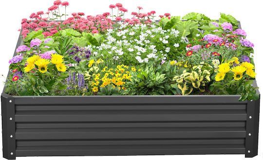 Outsunny Pot Metallic Grey 120x120x30cm.