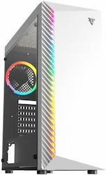 Tempest Gaming TP-ATX-CS-SHAW Midi Tower Computer Case with Window Panel and RGB Lighting White