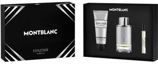 MontBlanc Explorer Platinum Herren Set mit Eau de Parfum 3Stück