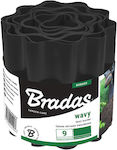 Bradas 0915 Διαχωριστικο Plastic Garden Border in Black Color 15cm x 9.0m