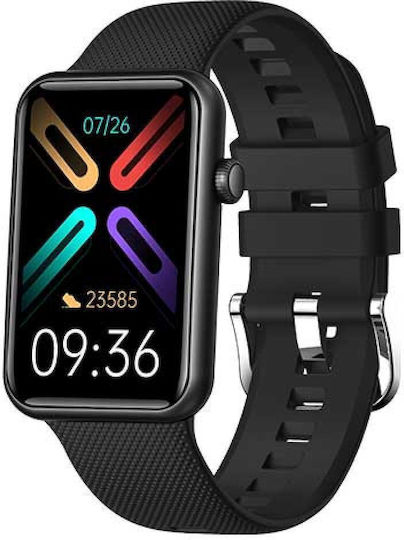 Lamtech LAM113508 Aluminium Smartwatch με Παλμογράφο (Μαύρο)