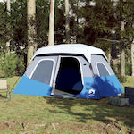 vidaXL Camping Tent Blue with Double Cloth for 6 People 344x282x212cm