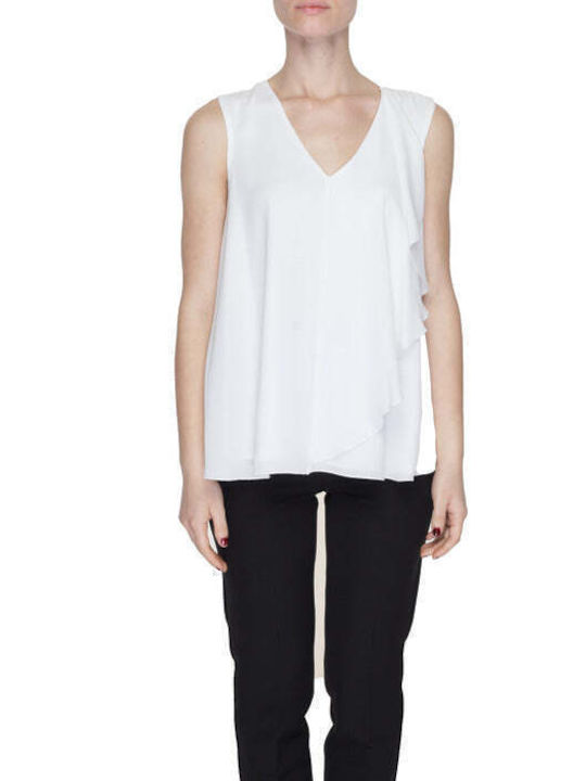 Sandro Ferrone Summer Women's Blouse Sleeveless White