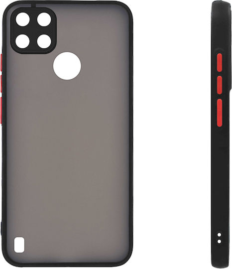 Sonique Color Button Stoßstange Silikon / Kunststoff Schwarz (Realme C21Y / C25Y)