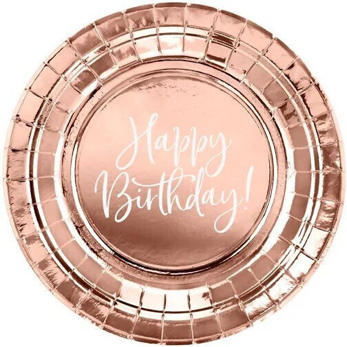 PartyDeco Happy Birthday Πιάτο για Party 6τμχ
