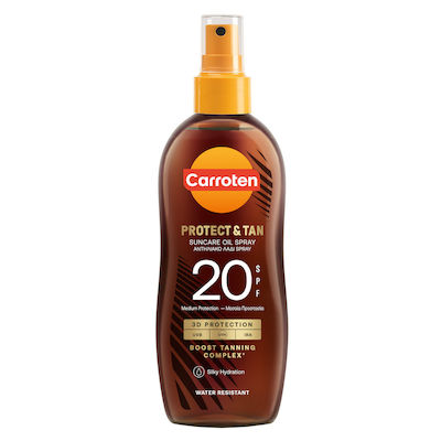 Carroten Protect & Tan Wasserdicht Sonnenschutzmittel Öl SPF20 in Spray 150ml