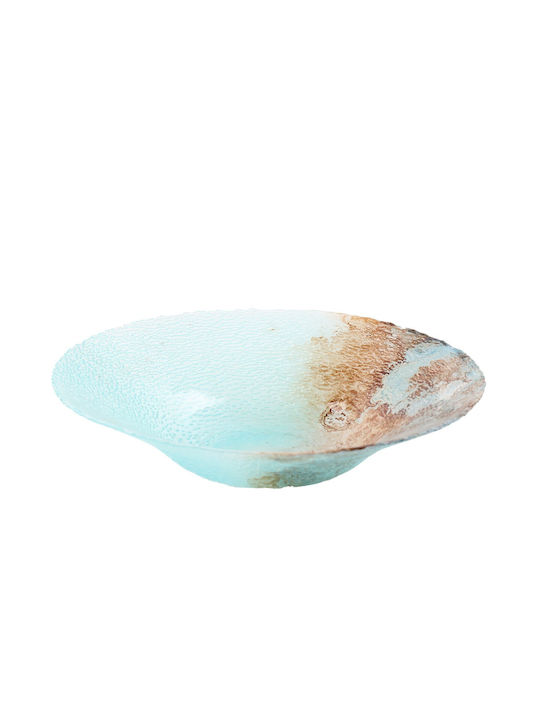 Marva Platou de Servire Oval Sticlă Turquoise 1buc