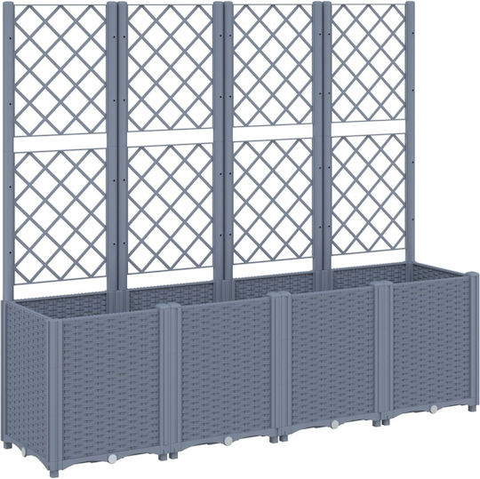 vidaXL Garden Planter Box Plastic Grey 160x40x140cm.