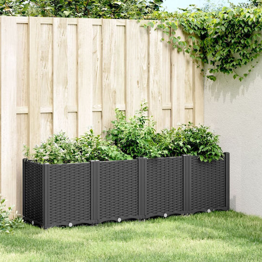 vidaXL Garden Planter Box Plastic Black 160x40x53cm.
