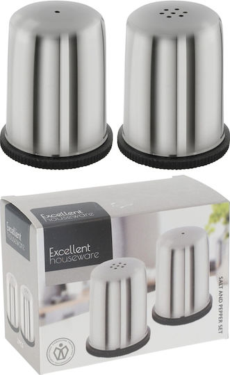 Cestino Portasacchi Excellent Housewares 120L – Con Coperchio Apribile, Plastica Resistente, Colore Grigio