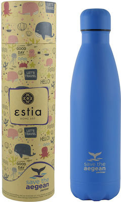 Estia Flask Lite Save the Aegean Μπουκάλι Θερμός Ανοξείδωτο BPA Free Olympic Blue 500ml