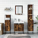 vidaXL Möbelset Waschtisch ohne Waschbecken mit Spiegel L33xB33xH60cm Smoky Oak