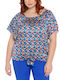Silky Collection pentru Femei Bluză Mâneci scurte Albastră