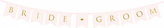 PartyDeco "bride Banner για Party σε Ροζ χρώμα 15εκ.