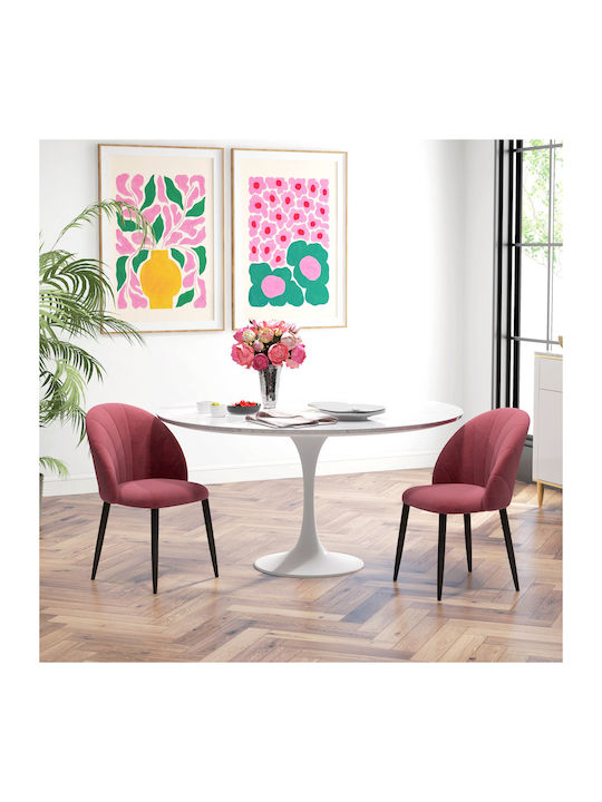 Dining Room Velvet Chair Red 2pcs